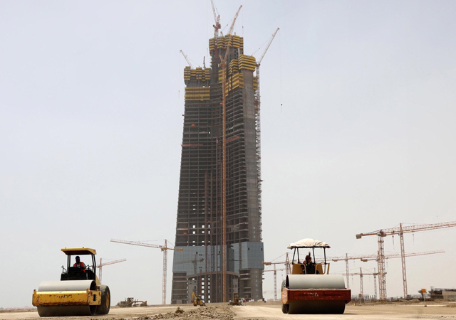 The Kingdom Tower was one-third complete when work stopped in 2018.